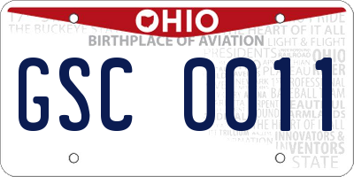 OH license plate GSC0011