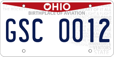 OH license plate GSC0012