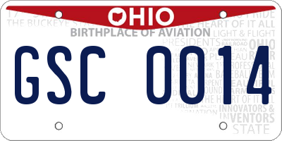 OH license plate GSC0014