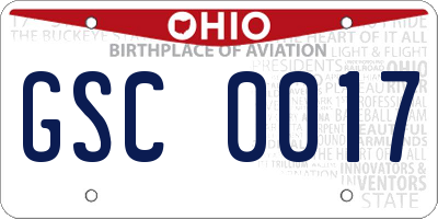 OH license plate GSC0017