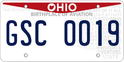 OH license plate GSC0019