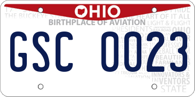 OH license plate GSC0023