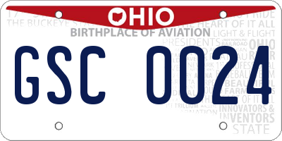 OH license plate GSC0024