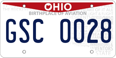 OH license plate GSC0028