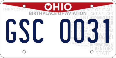 OH license plate GSC0031