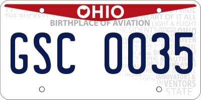 OH license plate GSC0035