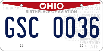 OH license plate GSC0036