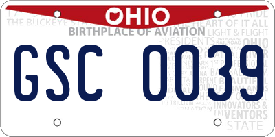 OH license plate GSC0039