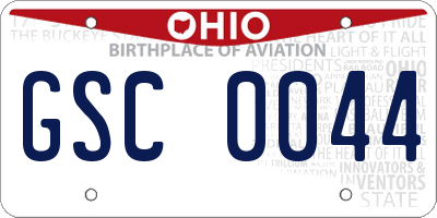 OH license plate GSC0044