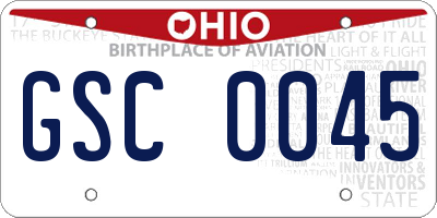 OH license plate GSC0045