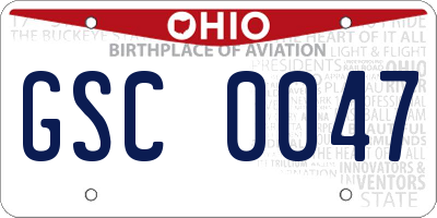 OH license plate GSC0047