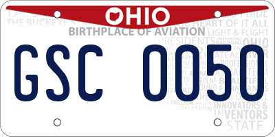 OH license plate GSC0050