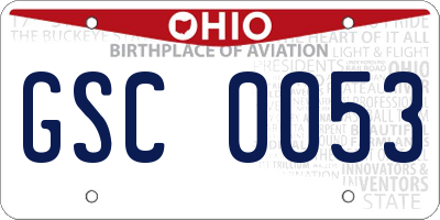 OH license plate GSC0053