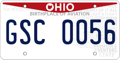OH license plate GSC0056