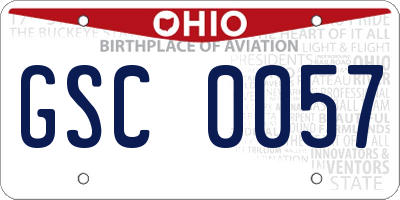 OH license plate GSC0057