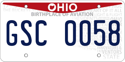 OH license plate GSC0058