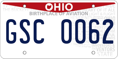 OH license plate GSC0062