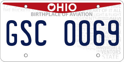 OH license plate GSC0069