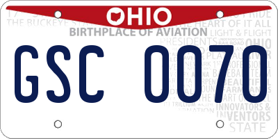 OH license plate GSC0070