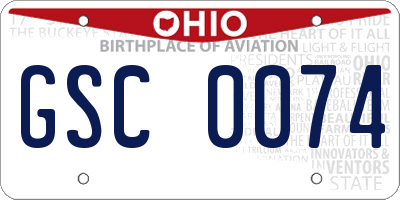 OH license plate GSC0074