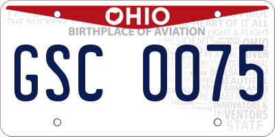 OH license plate GSC0075