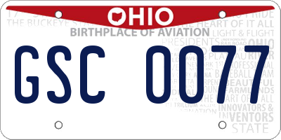 OH license plate GSC0077