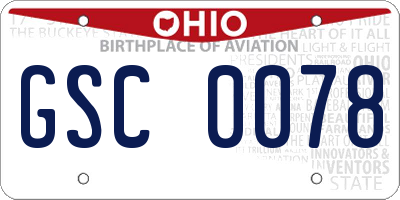 OH license plate GSC0078