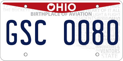 OH license plate GSC0080