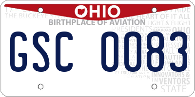 OH license plate GSC0083