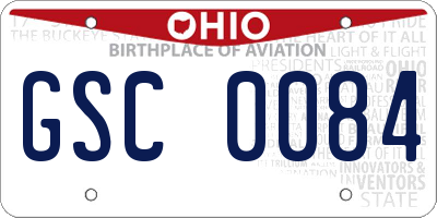 OH license plate GSC0084