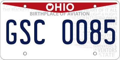OH license plate GSC0085