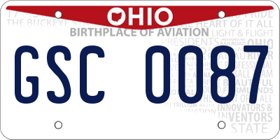 OH license plate GSC0087