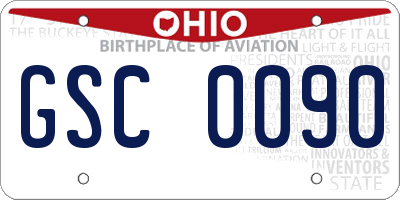 OH license plate GSC0090