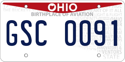 OH license plate GSC0091