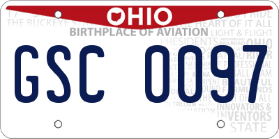 OH license plate GSC0097