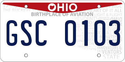 OH license plate GSC0103