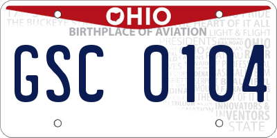 OH license plate GSC0104