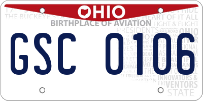 OH license plate GSC0106