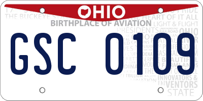 OH license plate GSC0109