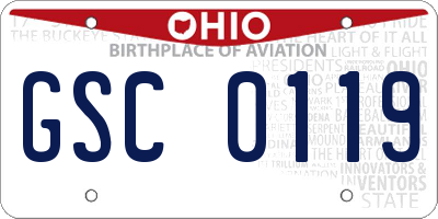 OH license plate GSC0119