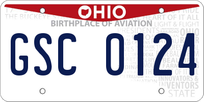 OH license plate GSC0124