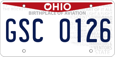 OH license plate GSC0126