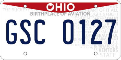 OH license plate GSC0127