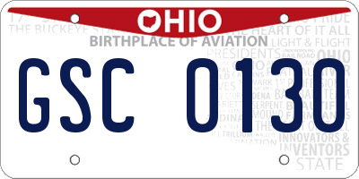 OH license plate GSC0130