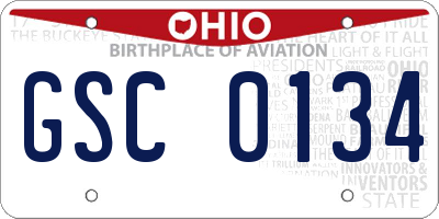 OH license plate GSC0134