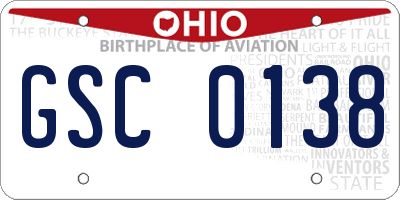 OH license plate GSC0138