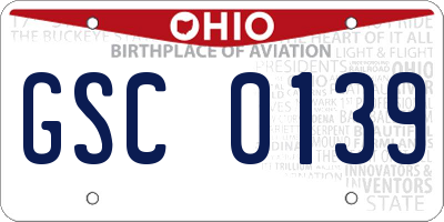 OH license plate GSC0139