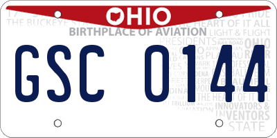 OH license plate GSC0144