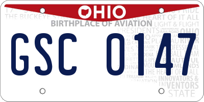 OH license plate GSC0147