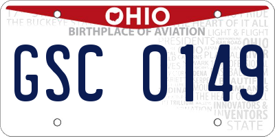 OH license plate GSC0149